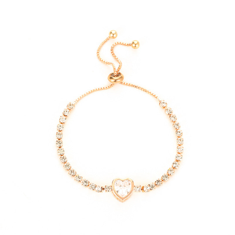 Pulsera Cobre Zircon Corazon al por mayor
